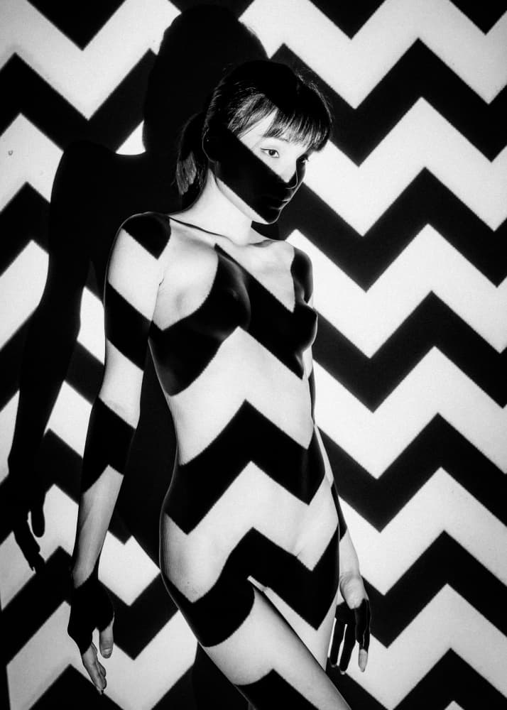 Chevron Shadow Woman by ADIREK M — canvas wall art