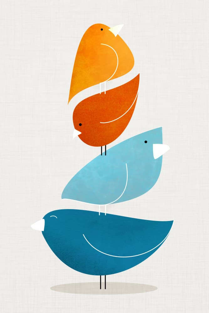 Bird Stack #2 by Kristian Gallagher — canvas wall art