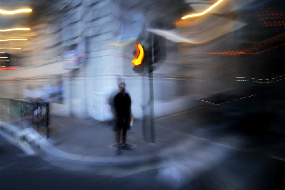 City Night Motion Blur by Antonio Grambone — canvas wall art