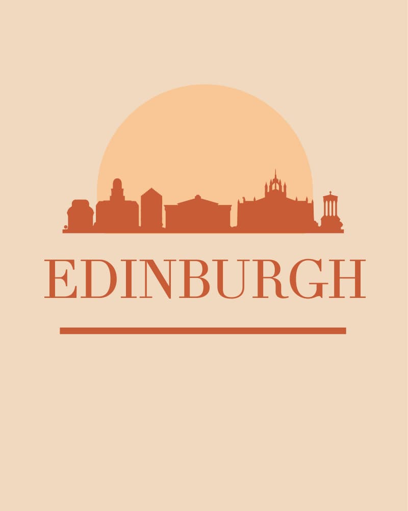 Edinburgh Skyline Sunset by Emiliano Deificus — canvas wall art