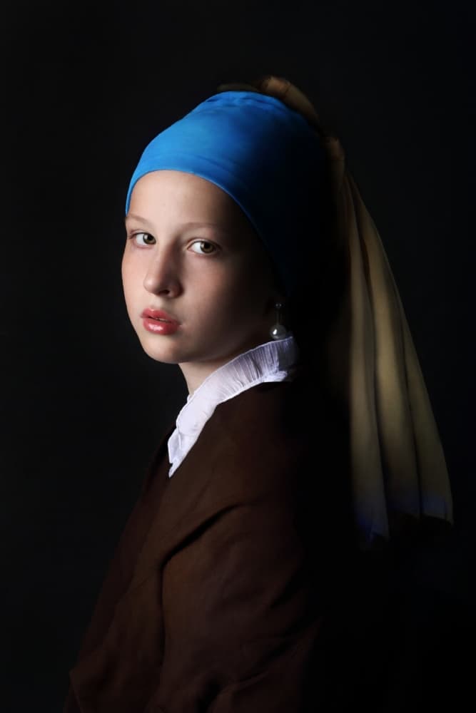 Young Girl With Pearl by Victoria Glinka — canvas wall art