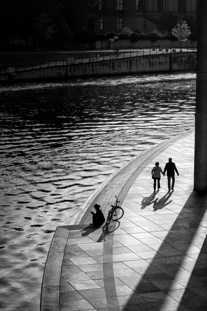 Riverside Morning Shadows by Michel Groleau — canvas wall art