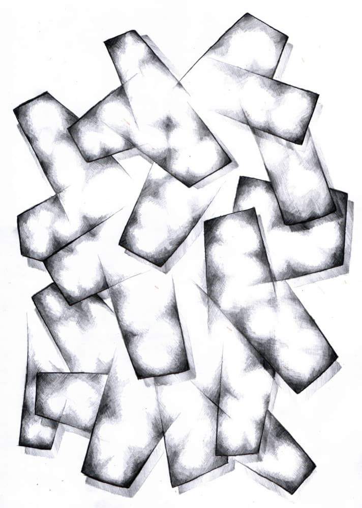 Overlapping Abstract Forms by Kulik — canvas wall art
