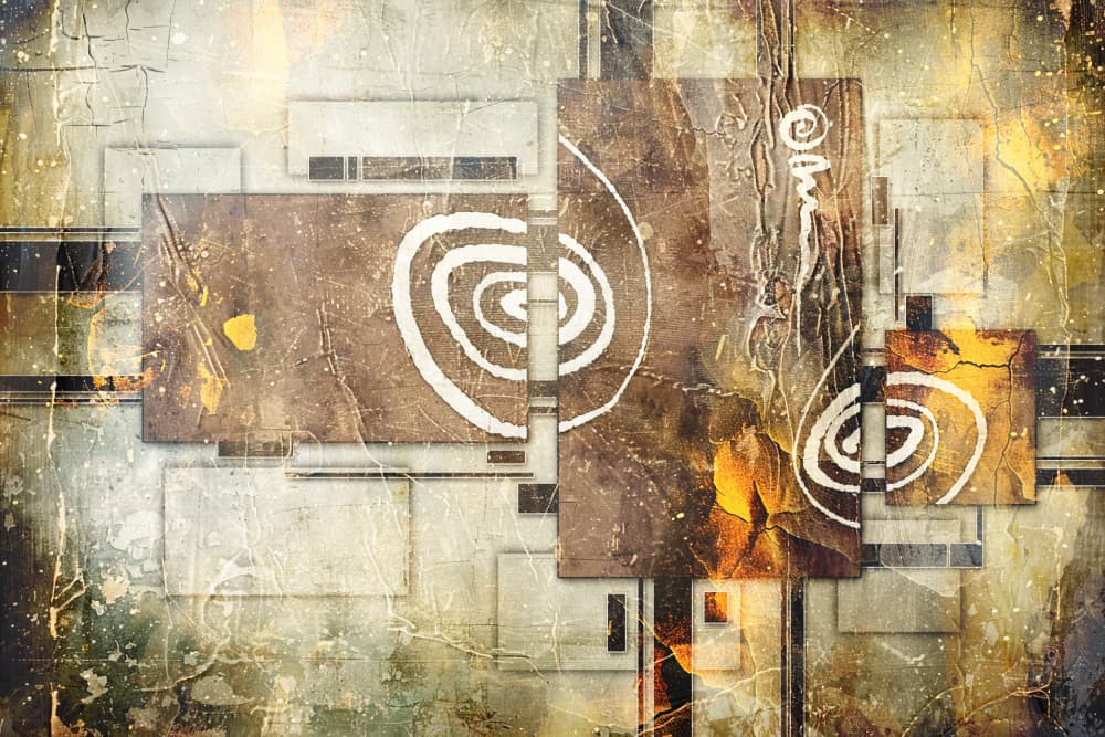 Earthy Spiral Abstract by Rafal Kulik — canvas wall art