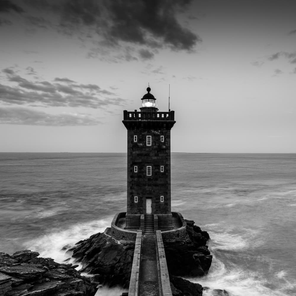 Solitary Coastal Lighthouse by Robert Bolton — canvas wall art