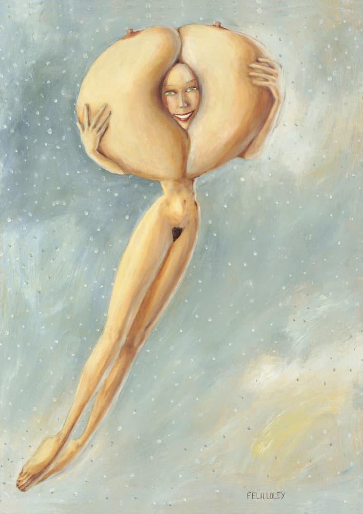 Surreal Floating Nude by Myriam Feuilloley — canvas wall art
