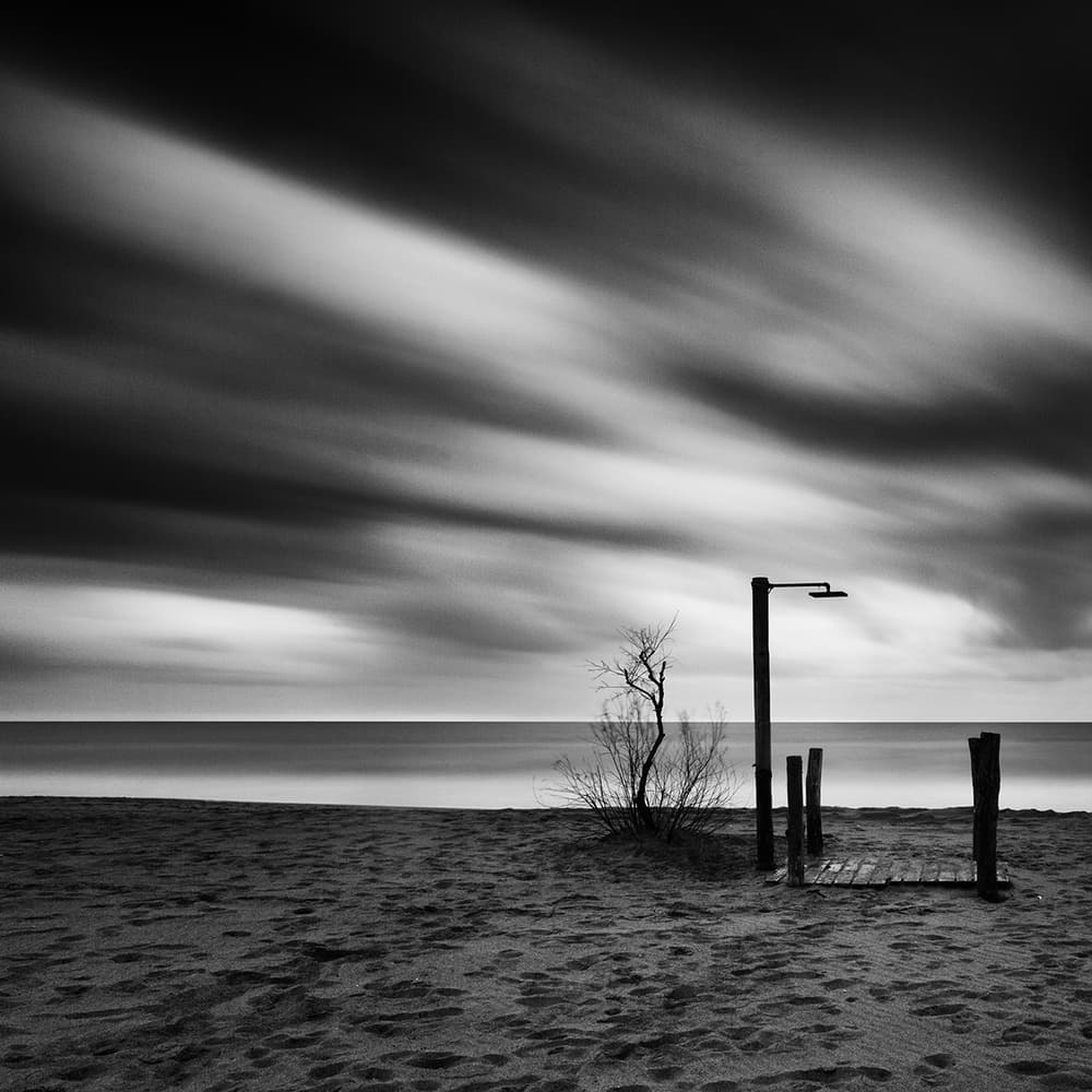 Moody Beach Shower by Massimo Della Latta — canvas wall art