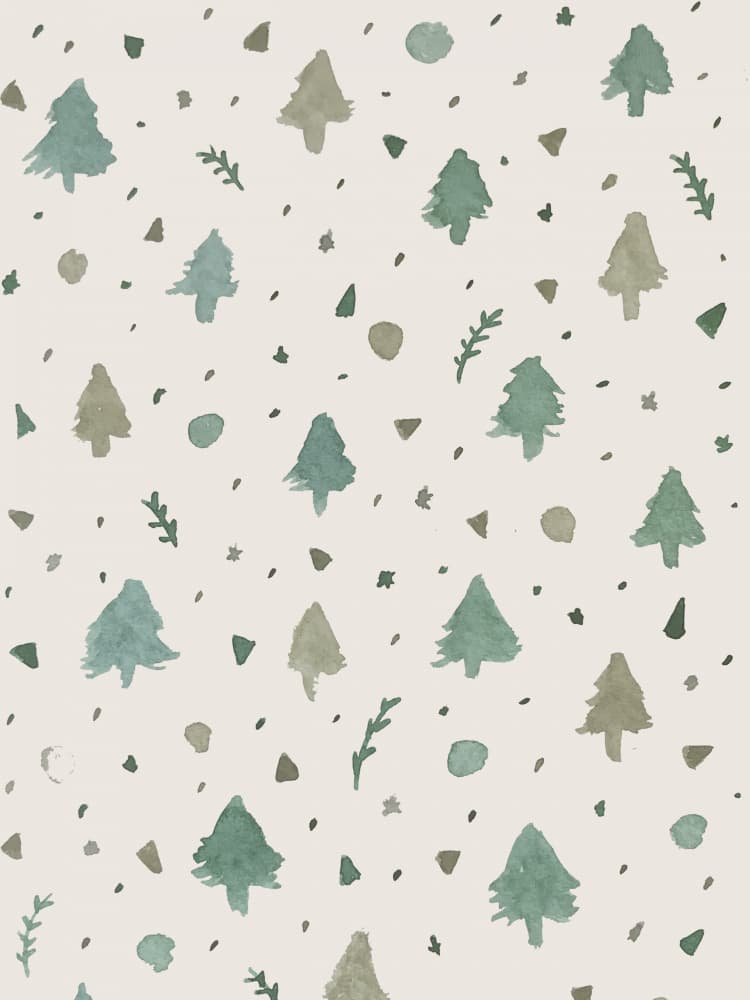 Muted Evergreen Trees by Elizabeth C — canvas wall art