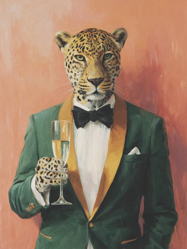 Dapper Leopard by Andreas Magnusson — canvas wall art