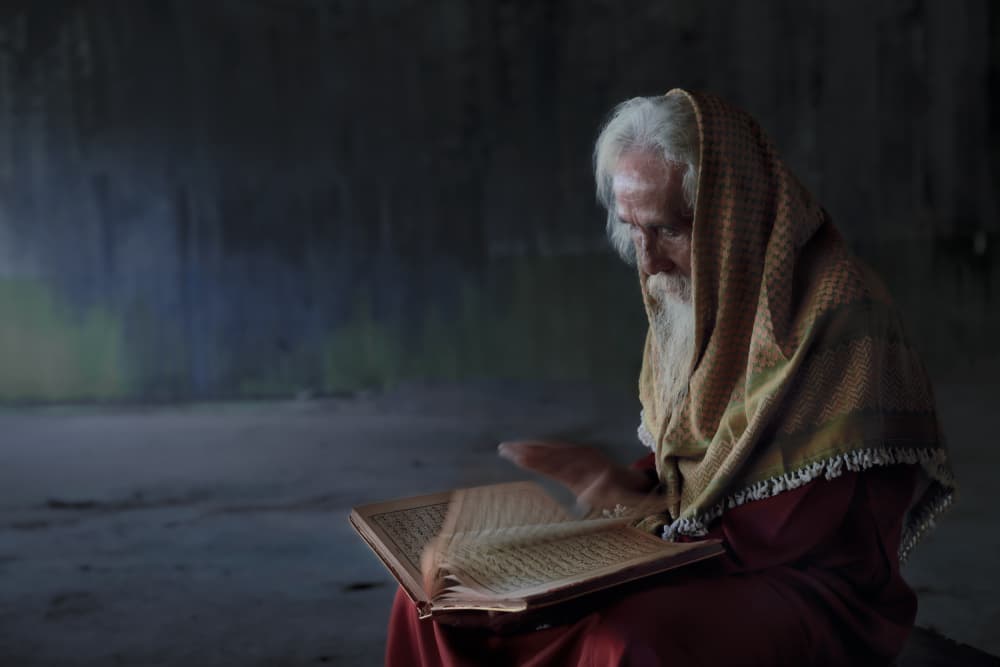 Ancient Scholar Reading by Gatot Herliyanto — canvas wall art
