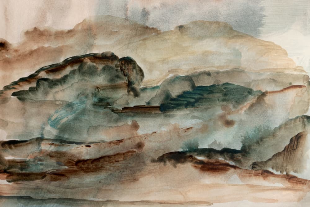 Misty Mountain Layers by Gemma Bardot — canvas wall art