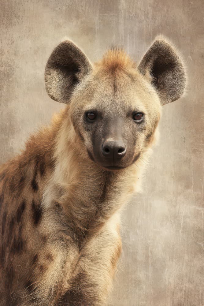 Spotted Hyena Gaze by Rafal Kulik — canvas wall art