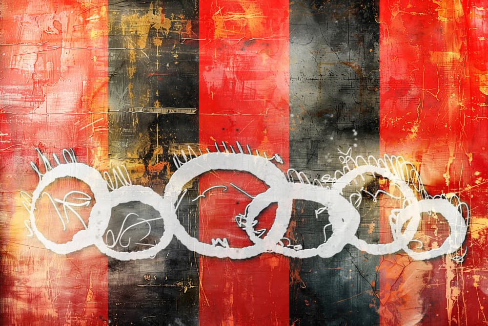Gritty Striped Circles by Rafal Kulik — canvas wall art