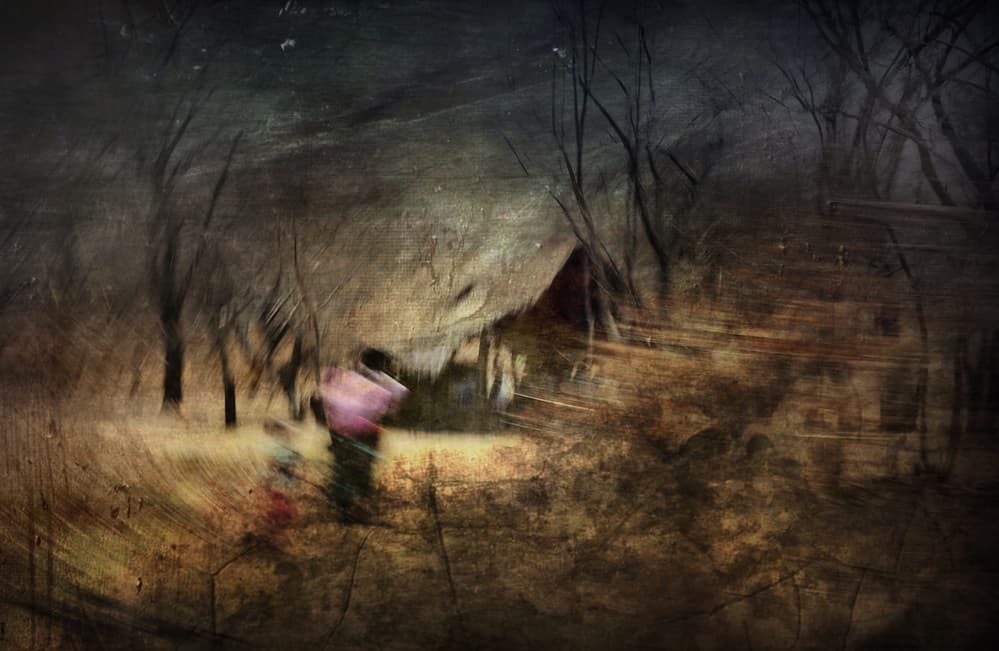 Pink Umbrella Walk by Antonio Grambone — canvas wall art