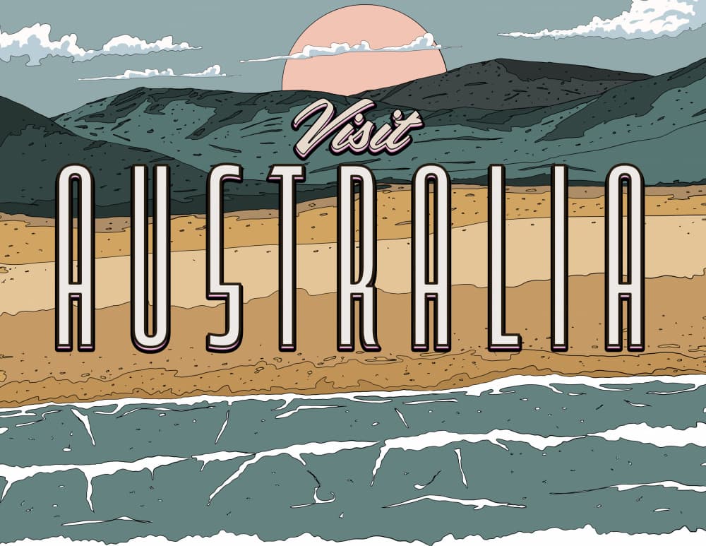 Visit Australia Beach by Nicholas — canvas wall art