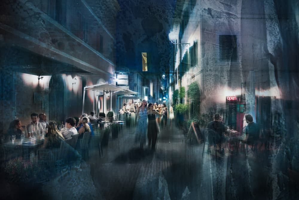 Lively City Night by Nicodemo Quaglia — canvas wall art