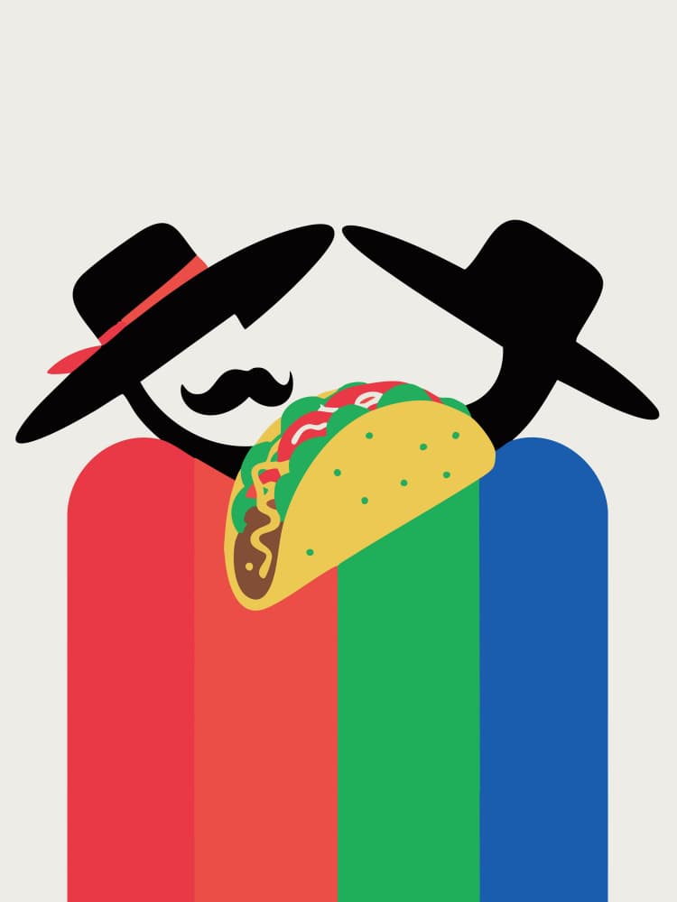 Mexican Rainbow Taco by Andreas Magnusson — canvas wall art