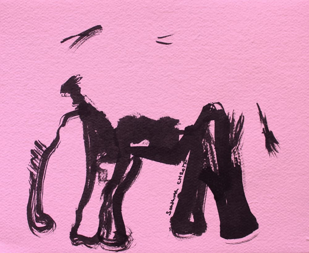 Bold Pink Elephant by Santhosh ch — canvas wall art