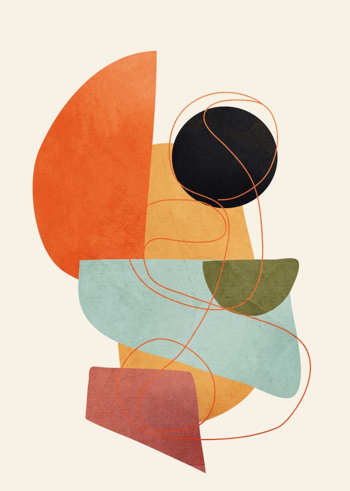 Colorful Abstract Forms by Nadjaa — canvas wall art