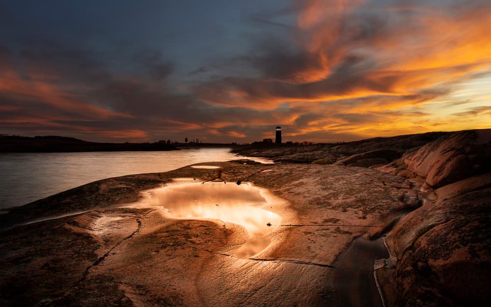 Vibrant Lighthouse Sunset by Clas Gustafson PRO — canvas wall art