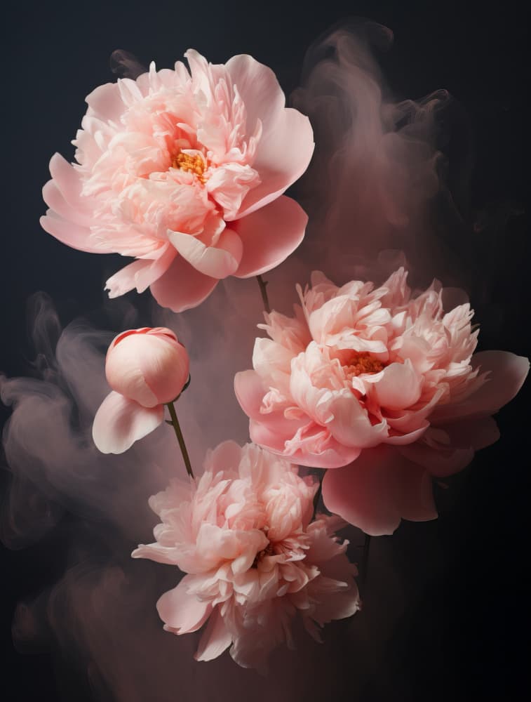 Ethereal Pink Peonies by Bilge Paksoylu — canvas wall art