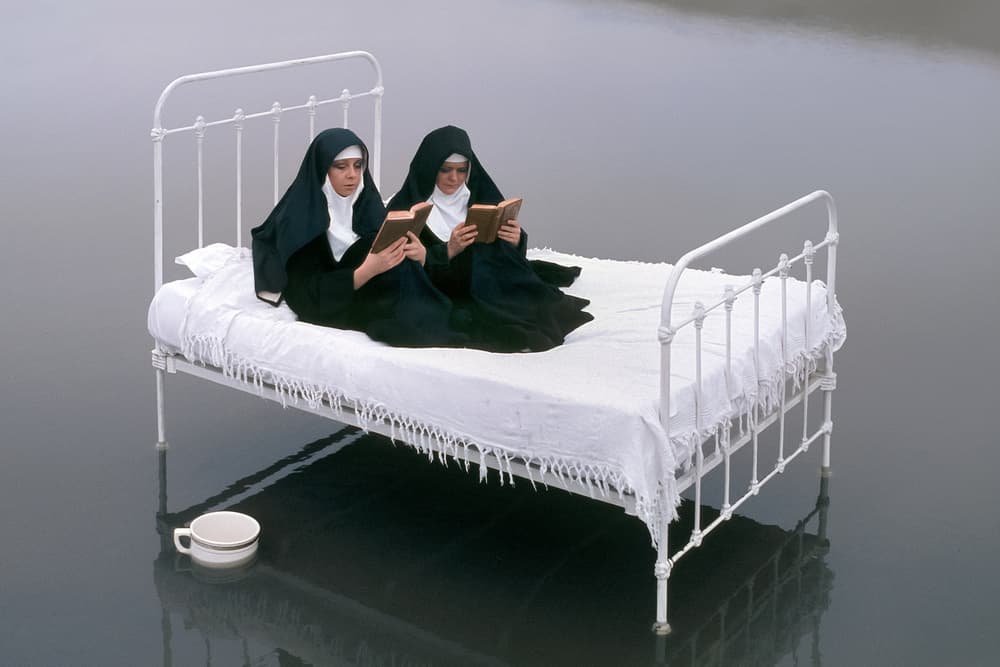 Contemplative Nuns Floating Bed by Lus Joosten — canvas wall art