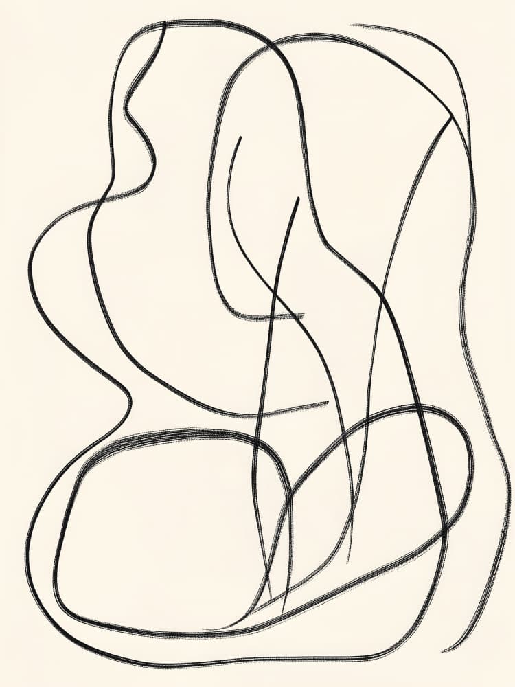 Abstract Organic Lines by The Printable Studio — canvas wall art