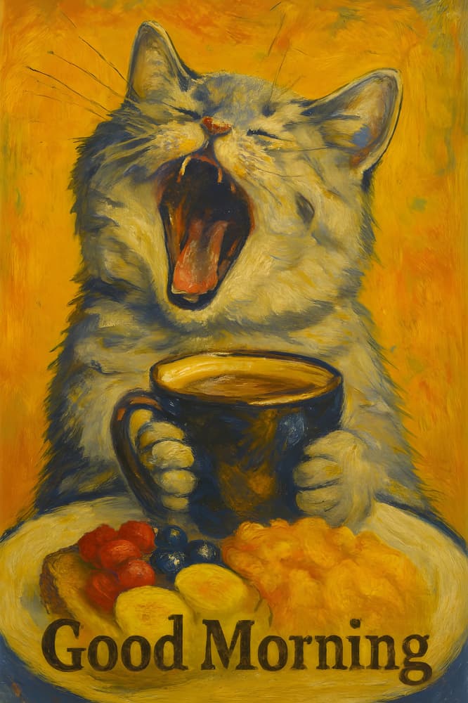 Yawning into a New Day by HUGO — canvas wall art