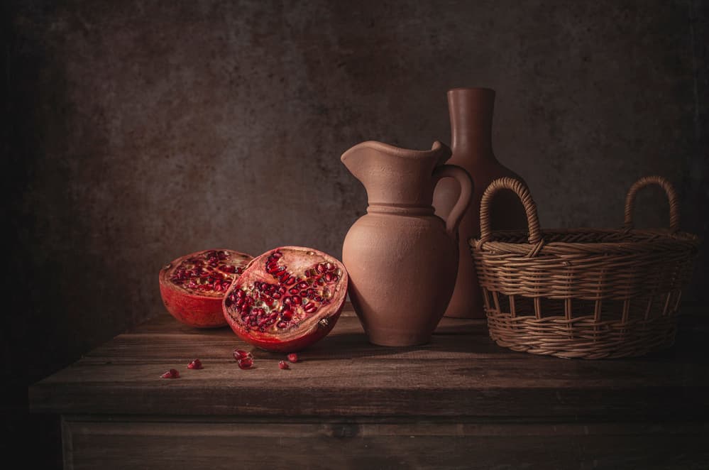 Rustic Pomegranate Still Life by Margareth Perfoncio — canvas wall art