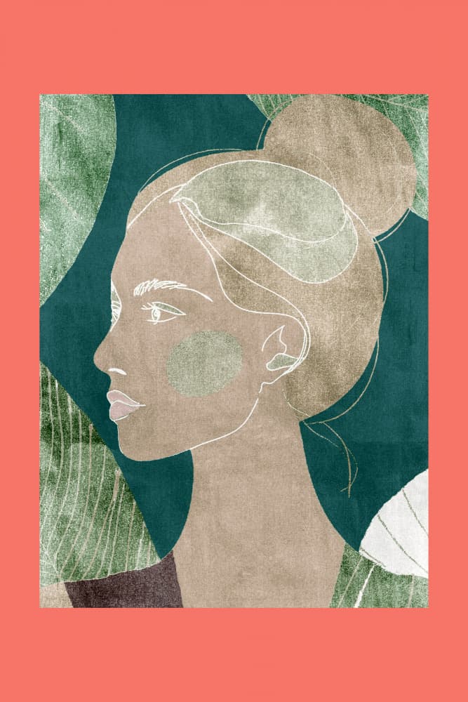 Abstract Woman Profile by casa cartissi — canvas wall art