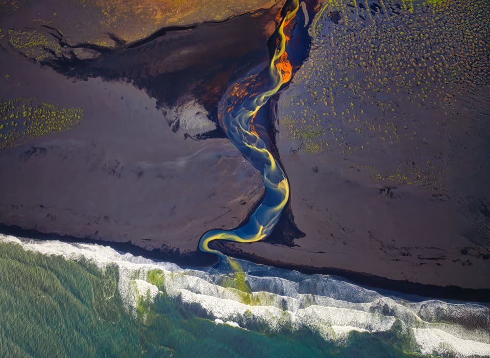 Colorful Glacial River Landscape by Michael Zheng — canvas wall art