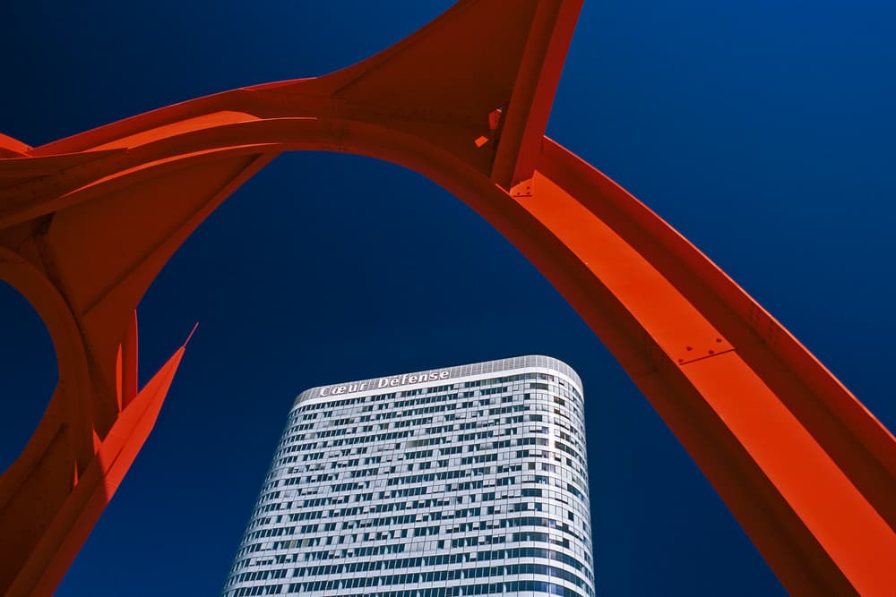 Red Sculpture Blue Sky by Lus Joosten — canvas wall art