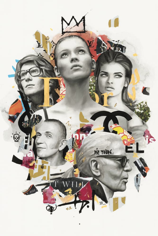 Fashion Icons Collage by thomas chedeville — canvas wall art