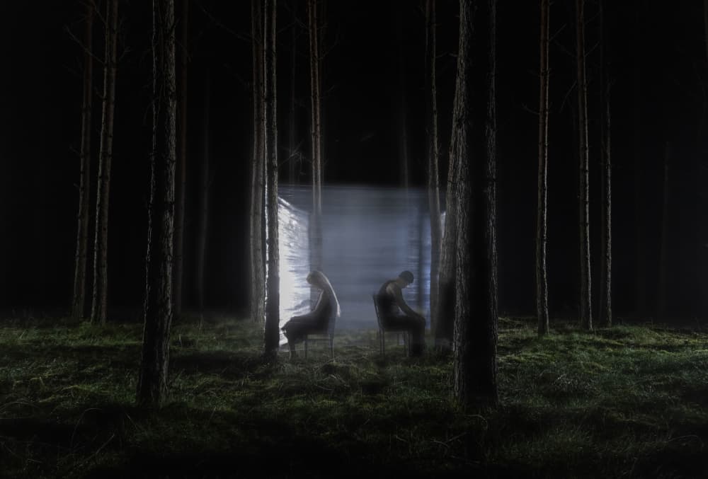 Mysterious Forest Figures by Leszek Paradowski — canvas wall art