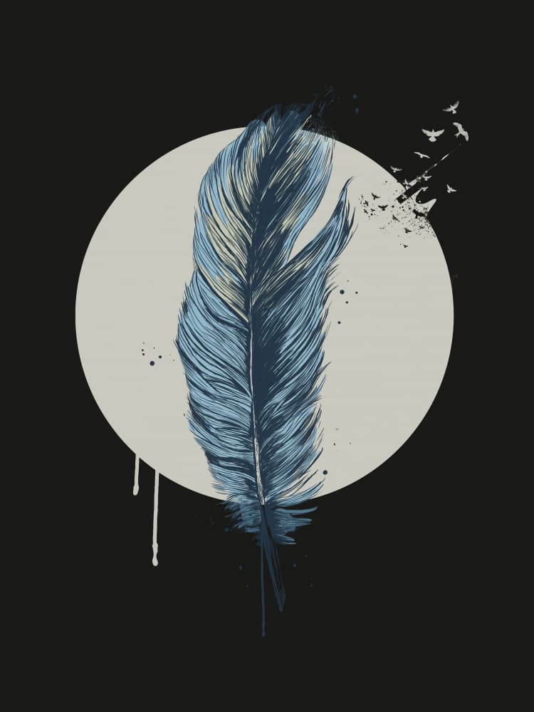 Feather Flight Circle by Balazs Solti — canvas wall art