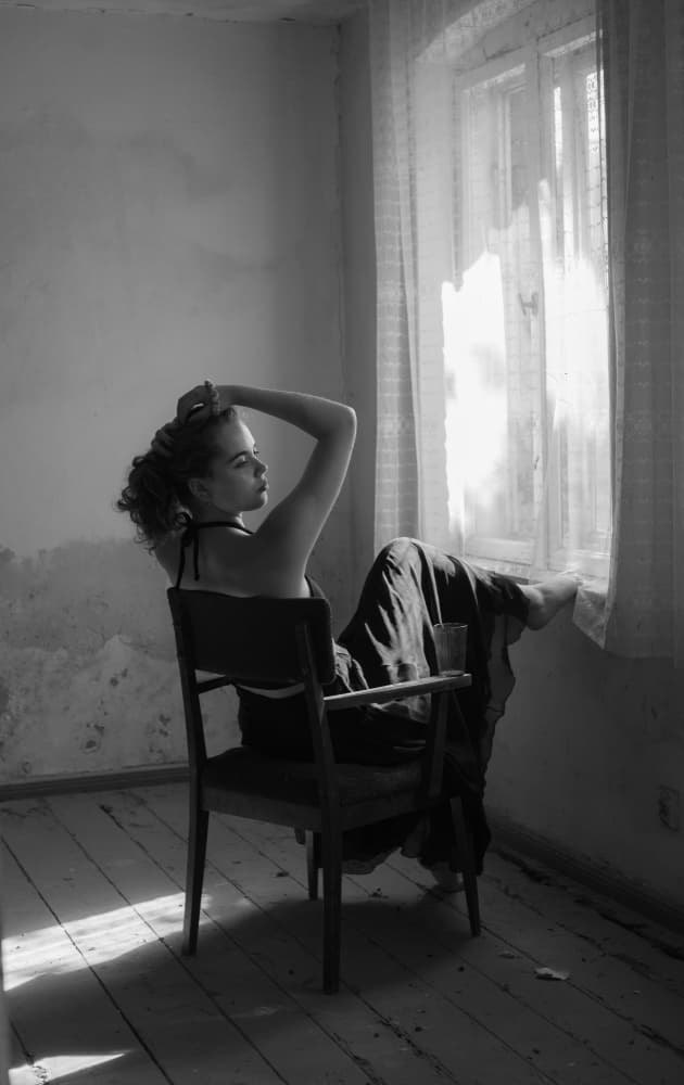 Pensive Woman by Window by Małgorzata Masarz — canvas wall art