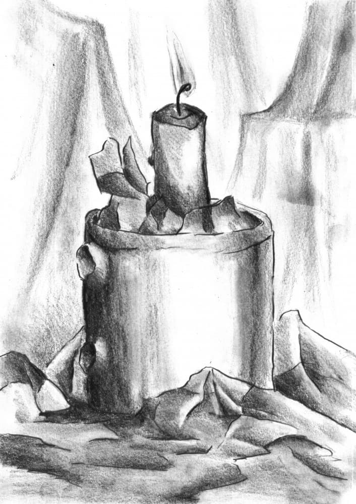 Broken Candle Sketch by Kulik — canvas wall art