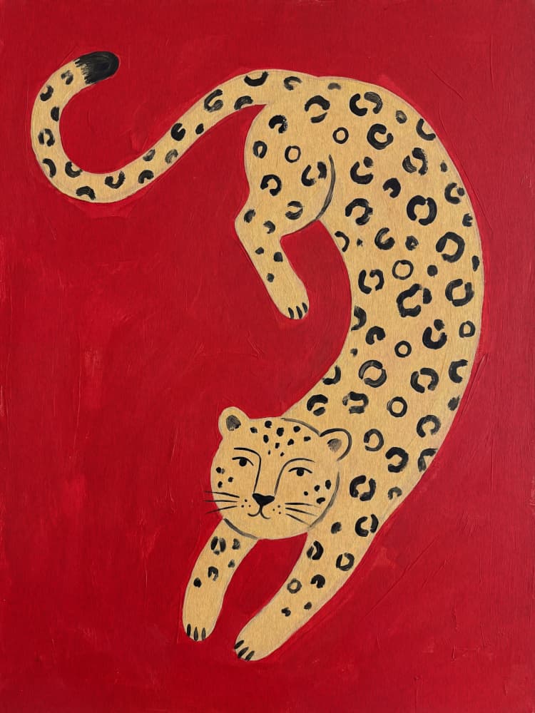 Elegant Red Leopard by Andreas Magnusson — canvas wall art