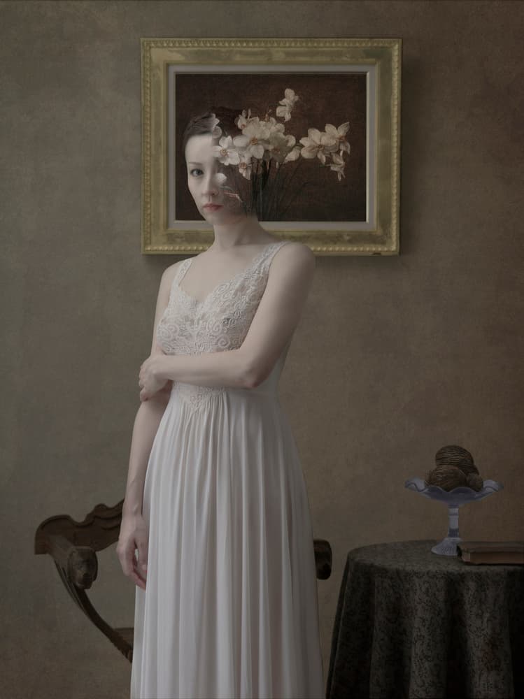 Ethereal Floral Portrait by Fuyuki Hattori — canvas wall art