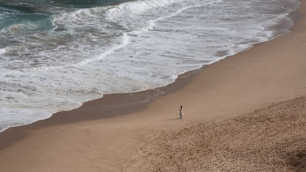Solitary Beach Stroll by Primož Kožuh — canvas wall art