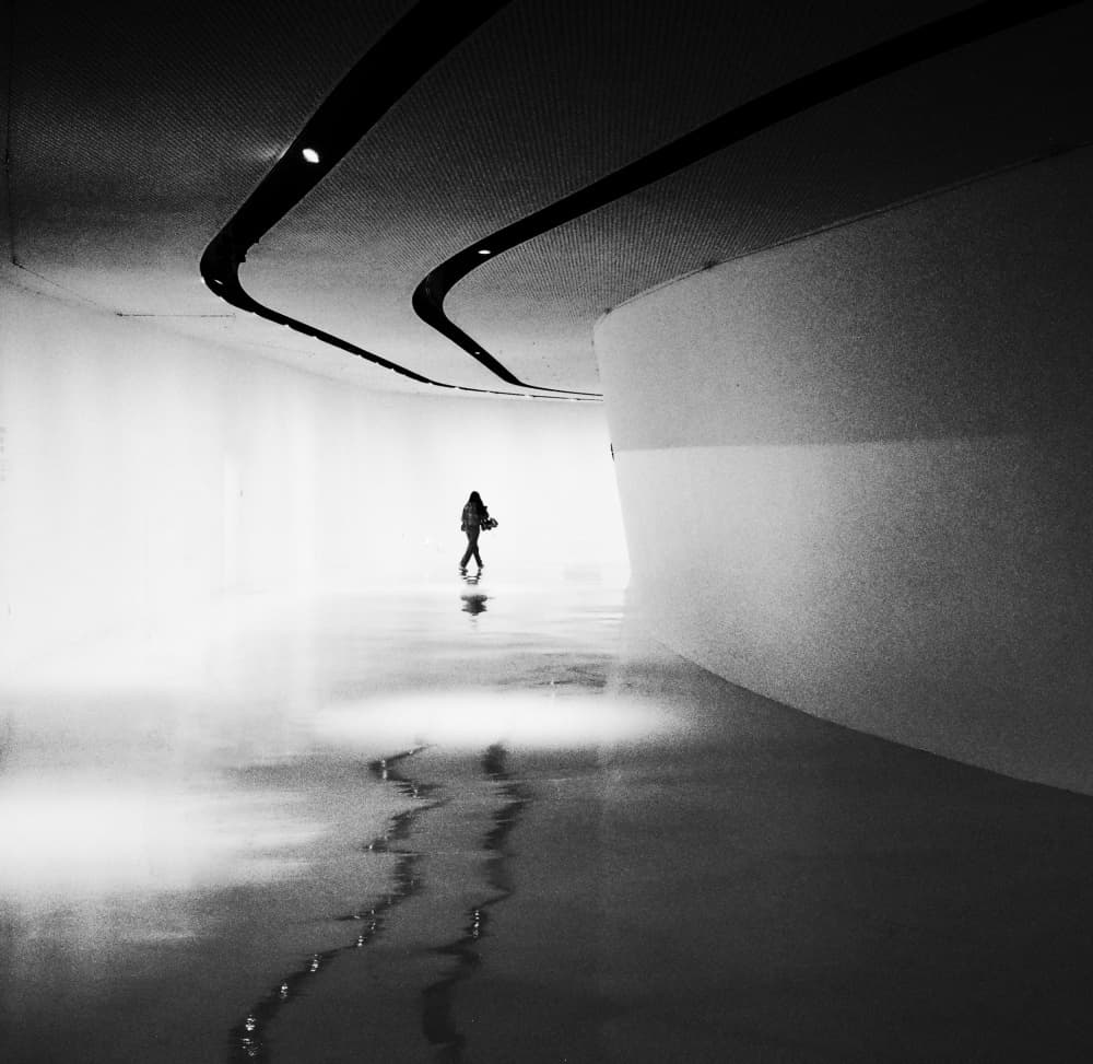 Solitary Walkway Reflection by Mi Young Choi — canvas wall art