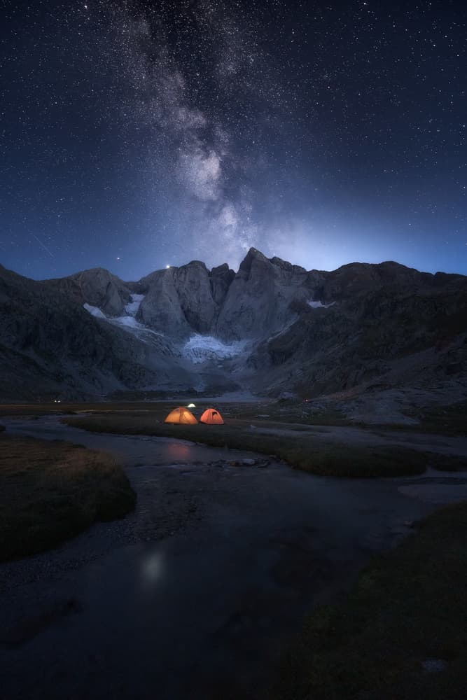 Milky Way Mountain Camping by Cesar Alvarez Osorio — canvas wall art