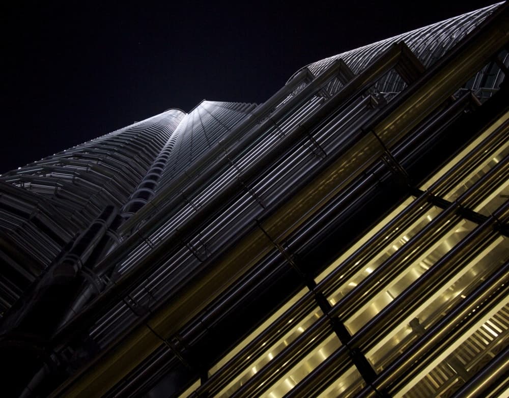 Modern Skyscraper Glow by Erik Schottstaedt — canvas wall art