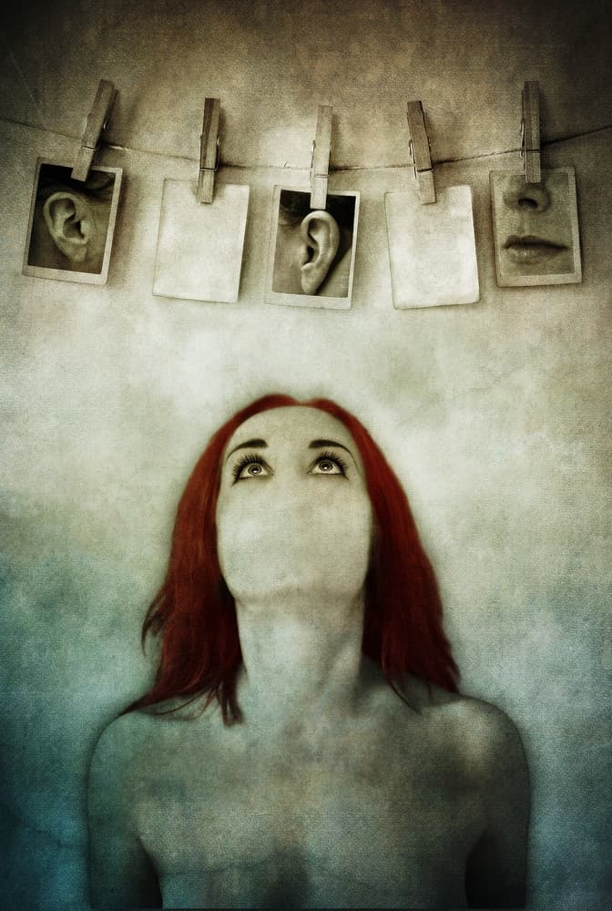 Surreal Woman Lost Identity by Lucyna Łazarska ( Lucynda Lu ) — canvas wall art