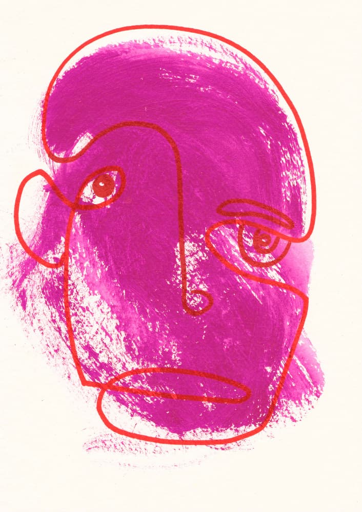 Abstract Magenta Face by Santhosh ch — canvas wall art