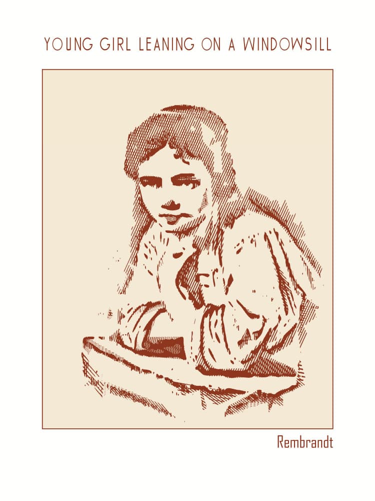 Young Girl Leaning Windowsill by Doa Project — canvas wall art