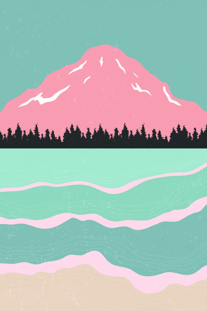 Pastel Mountain Lake Waves by jay stanley — canvas wall art