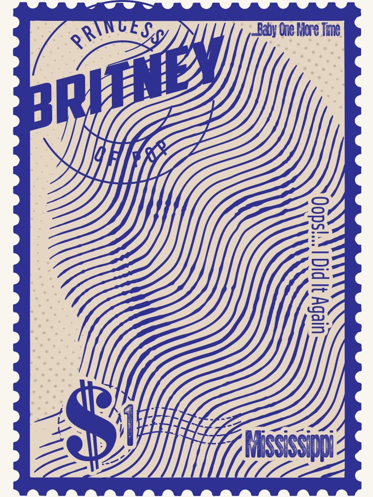 Retro Pop Stamp Design by Doa Project — canvas wall art