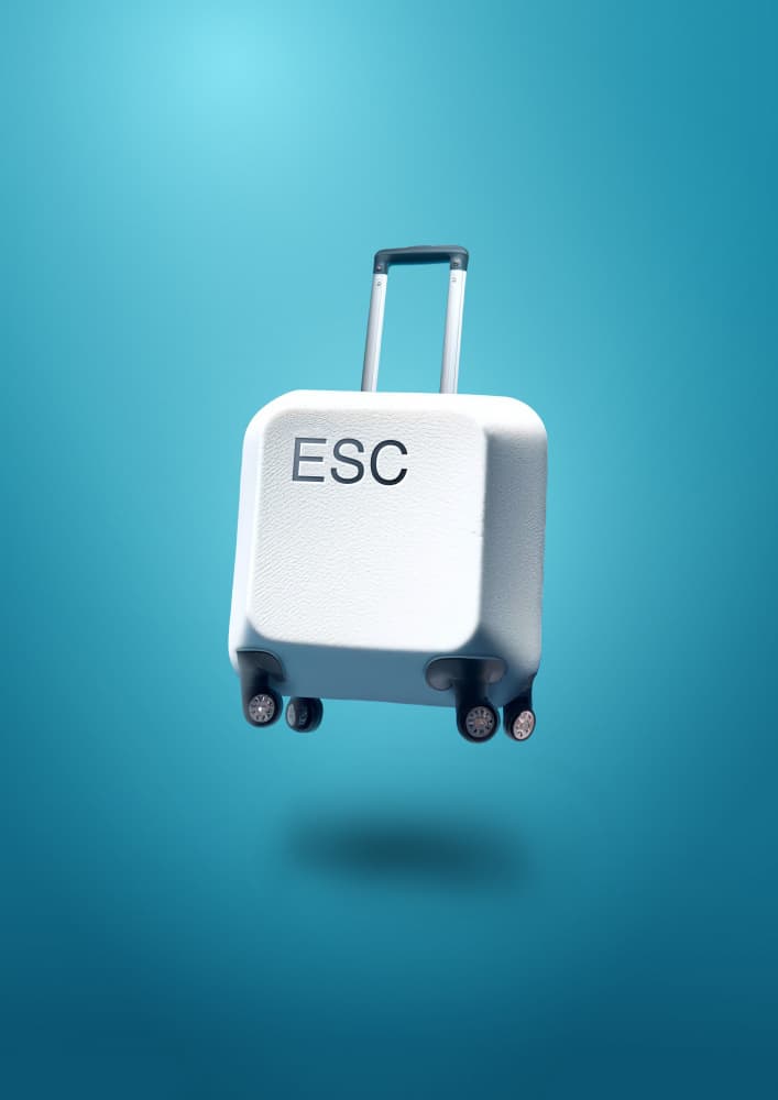 Escape Key Suitcase by Artem Pozdniakov — canvas wall art