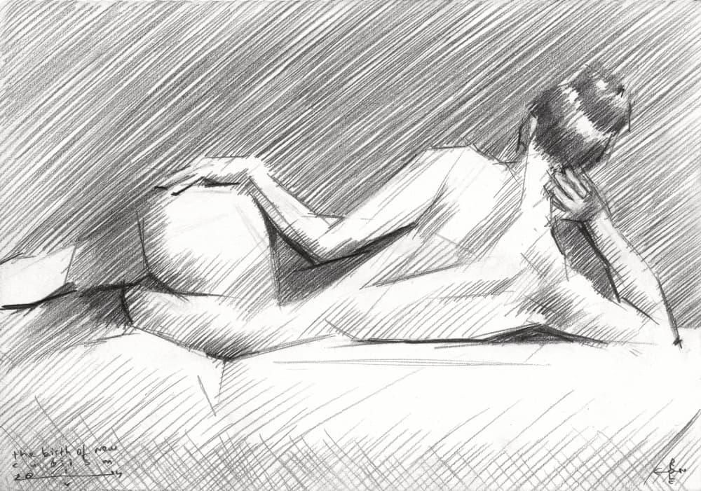 Reclining Nude Study by Corné Akkers — canvas wall art
